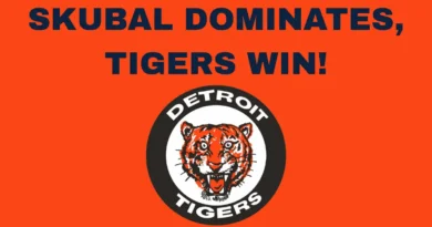 Picture representing the Tigers win over the Cleveland Guardians in Game 1 of the 2025 postseason. Image describes Tarik Skubals Brilliance.