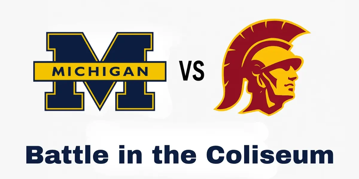 Michigan versus Trojan team logo