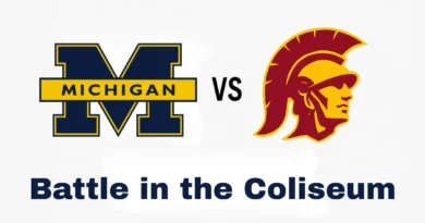 Michigan versus Trojan team logo