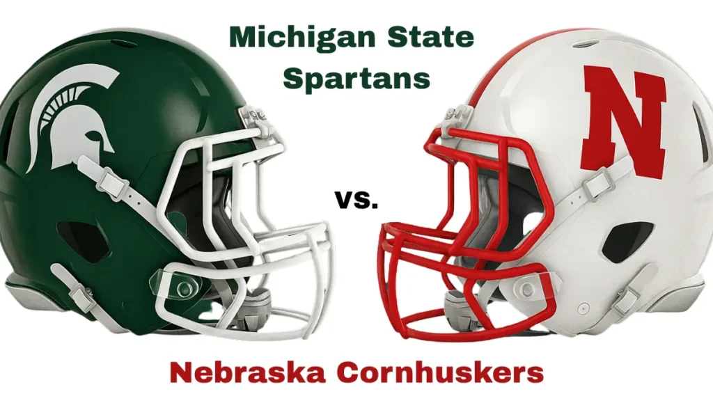 Image is of MSU and Nebraska football preview for game on October 4, 2025
