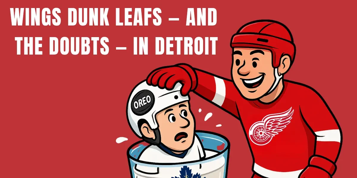 Hockey rivalry between teams illustrated humorously.