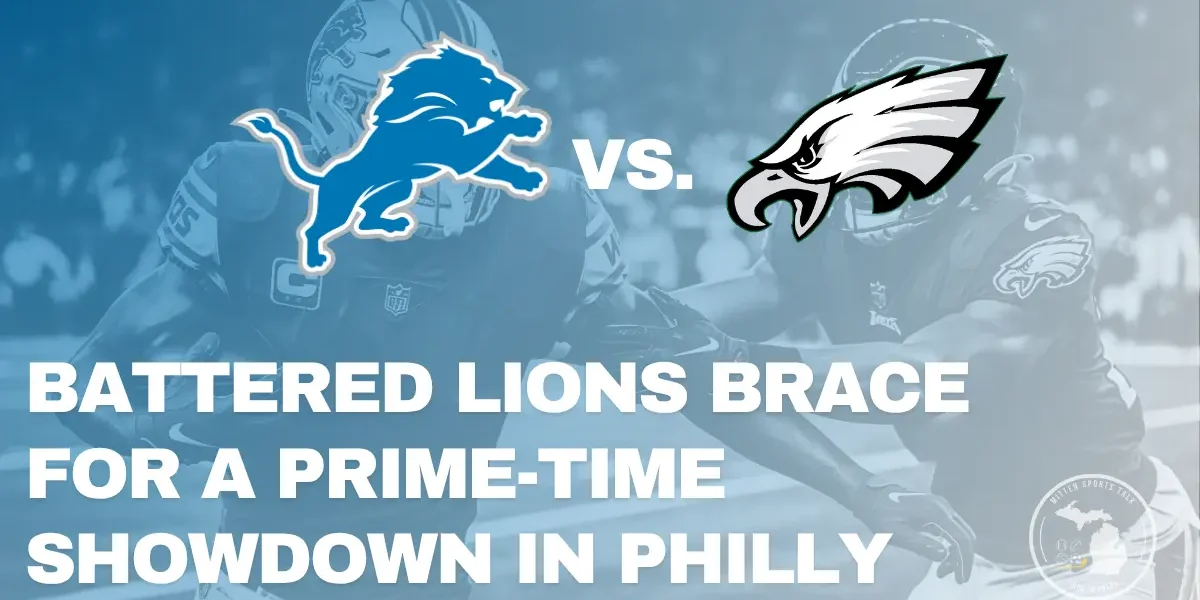 Game Preview image of Lions running back being chased by Philadelphia defender.