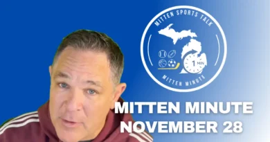 Mitten Minute update covering the Lions' Thanksgiving loss, Pistons matchup, MSU win over UNC, and statewide Michigan sports news.