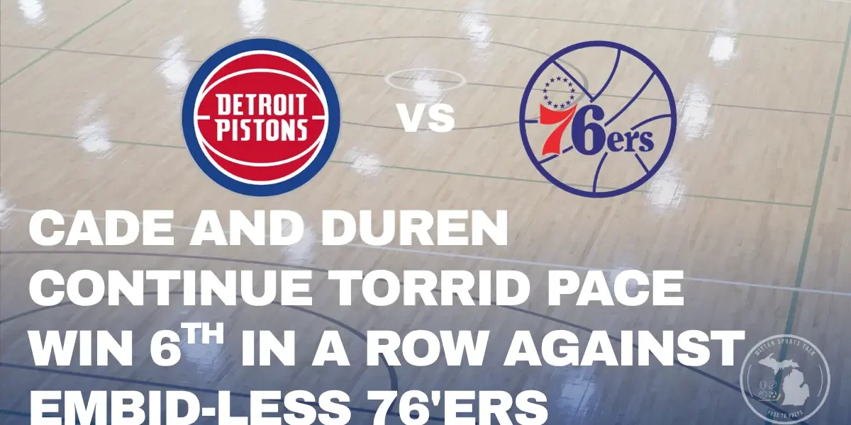 Empty court after Pistons beat Philly, 111-108 in close game