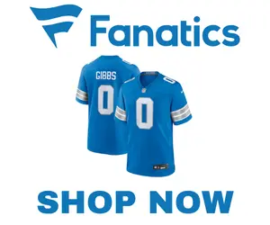 Advertisement for Jamyr Gibbls Lions Jerscy Fanatics