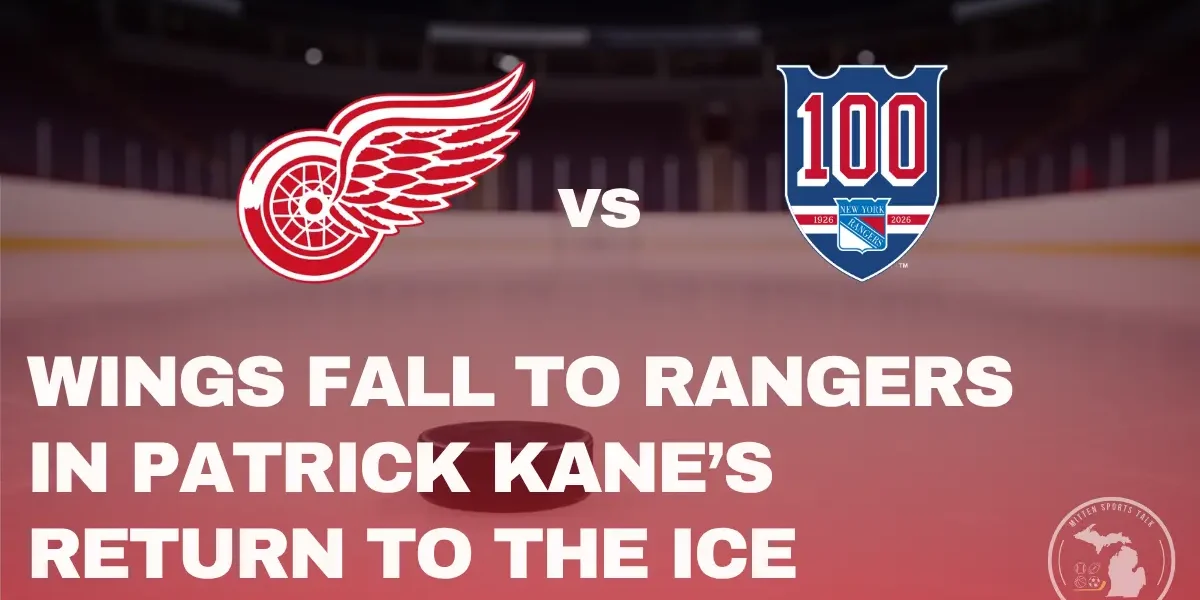 Detroit Red Wings forward Patrick Kane returns in game against the New York Rangers at Little Caesars Arena.