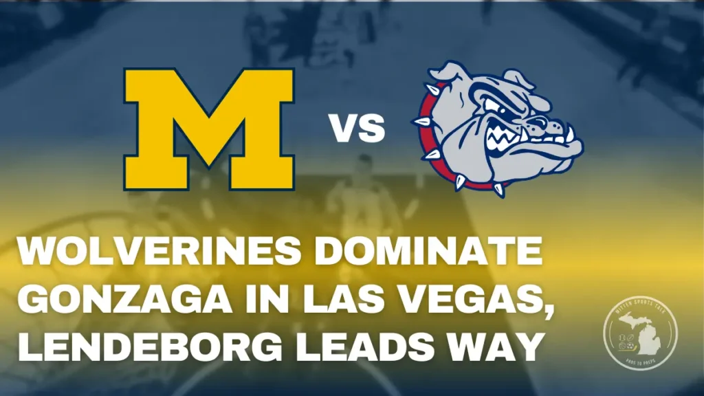 Michigan Wolverines and Gonzaga Bulldogs battling during the Players Era Festival championship game in Las Vegas