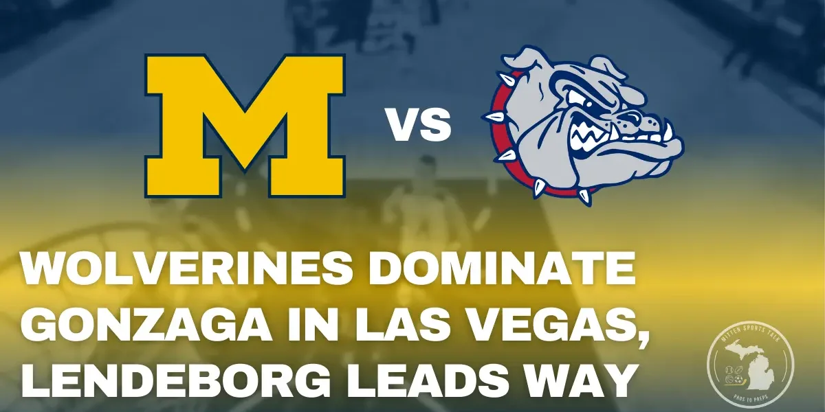 Michigan Wolverines and Gonzaga Bulldogs battling during the Players Era Festival championship game in Las Vegas