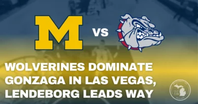 Michigan Wolverines and Gonzaga Bulldogs battling during the Players Era Festival championship game in Las Vegas