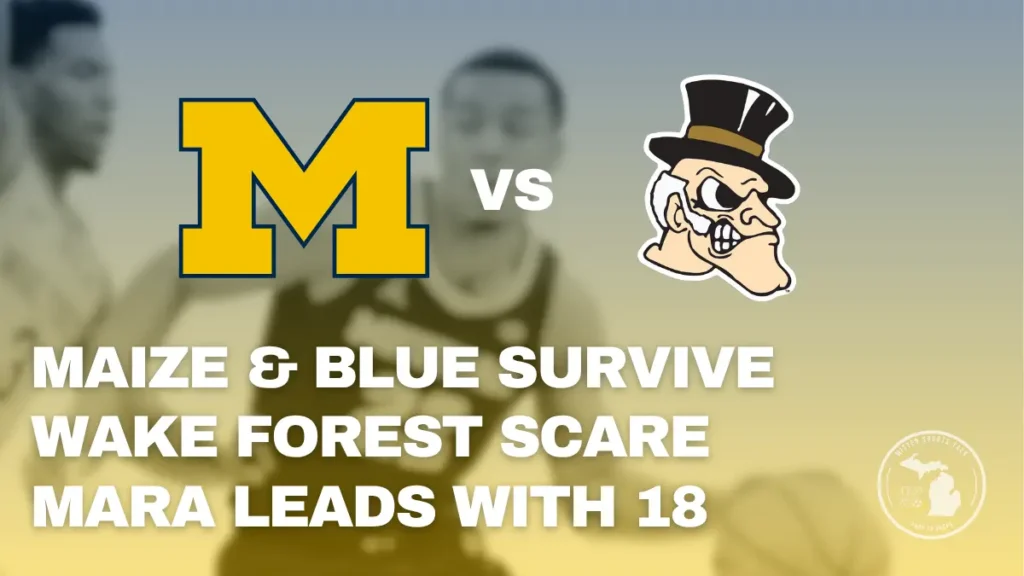 Basketball motion background capturing Michigan win vs. Wake Forest Nov 11, 2025
