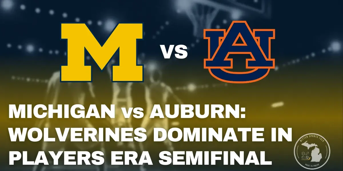 Michigan Wolverines attack the paint against Auburn Tigers during semifinal win at the Players Era Festival in Las Vegas