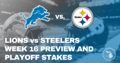 Detroit Lions host the Pittsburgh Steelers at Ford Field with playoff implications