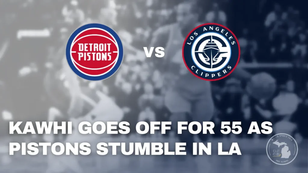 Kawhi Leonard drives against the Detroit Pistons during their loss to the LA Clippers at Crypto.com Arena