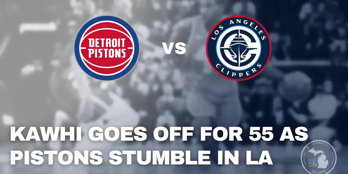 Kawhi Leonard drives against the Detroit Pistons during their loss to the LA Clippers at Crypto.com Arena