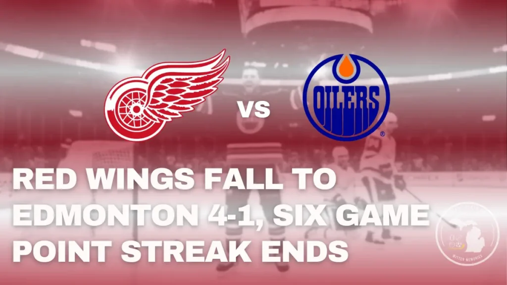 Detroit Red Wings face the Edmonton Oilers during a 4-1 loss at Rogers Place.