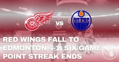 Detroit Red Wings face the Edmonton Oilers during a 4-1 loss at Rogers Place.