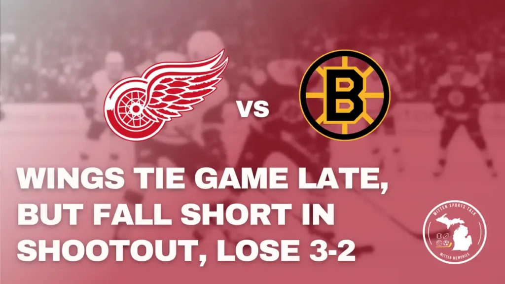 Detroit Red Wings battling the Boston Bruins at TD Garden during shootout loss
