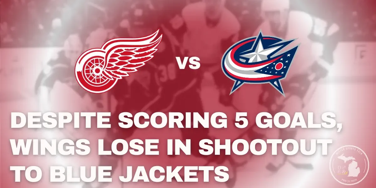 Red Wings battle Blue Jackets on the road in a 6–5 shootout loss.