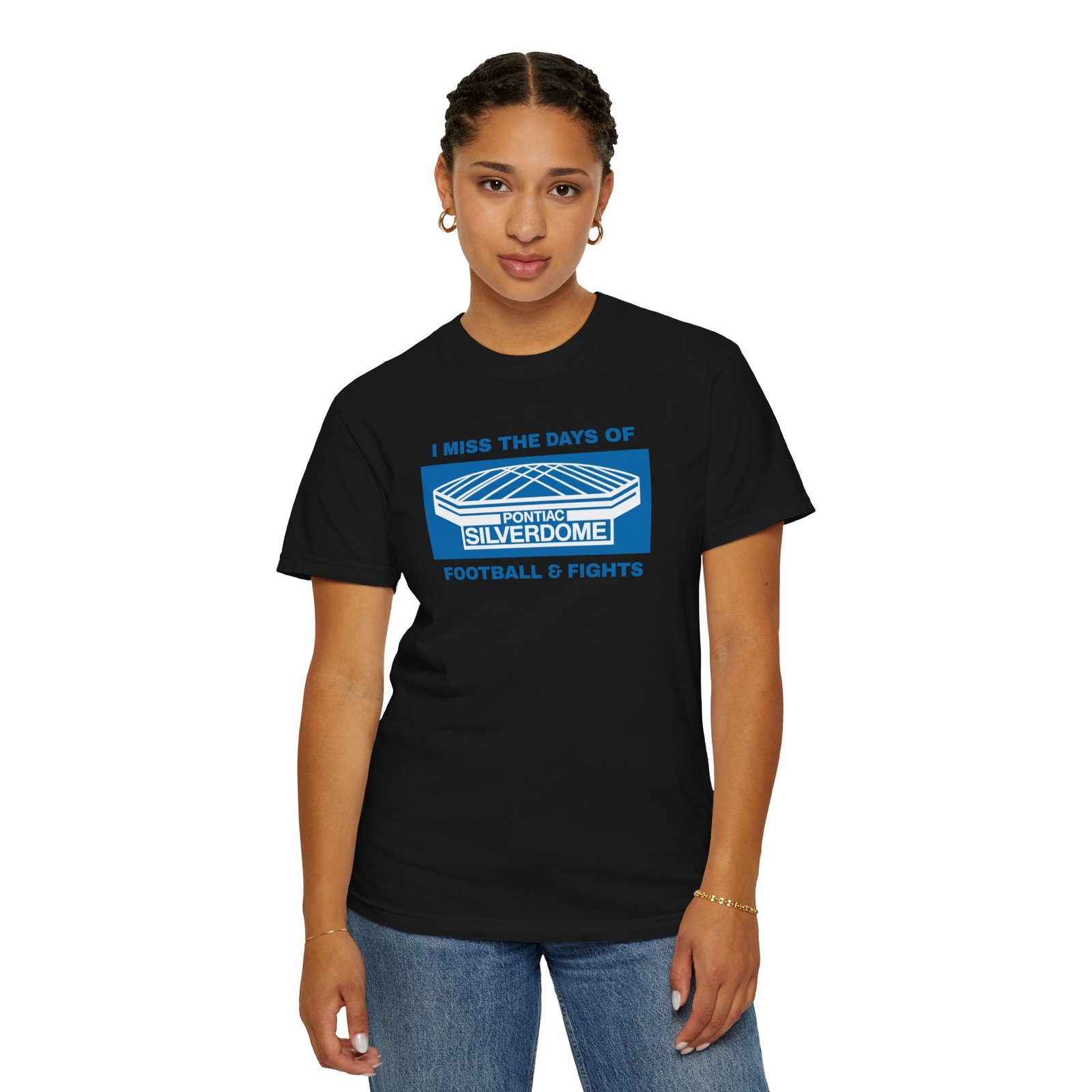 I Miss the Days of the Pontiac Silverdome – Football & Fights Tee - Image 5