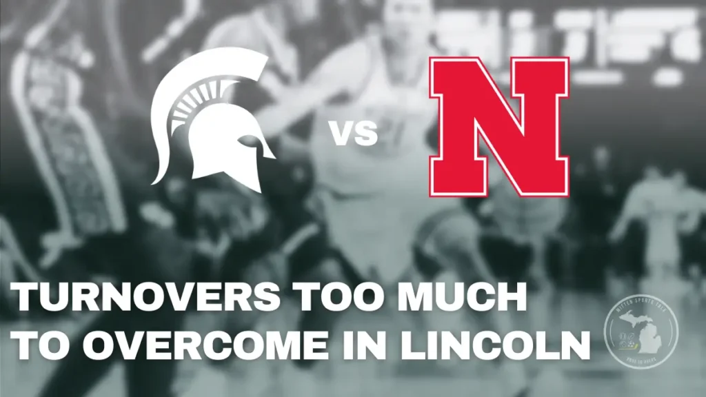 Michigan State Spartans gameplay during a close road loss to Nebraska at Pinnacle Bank Arena in Big Ten play.