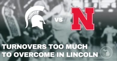 Michigan State Spartans gameplay during a close road loss to Nebraska at Pinnacle Bank Arena in Big Ten play.
