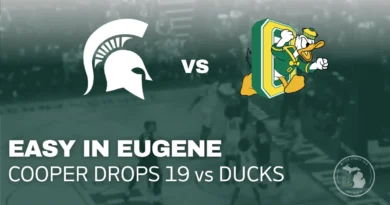 Michigan State Spartans celebrate West Coast sweep after win over Oregon Ducks