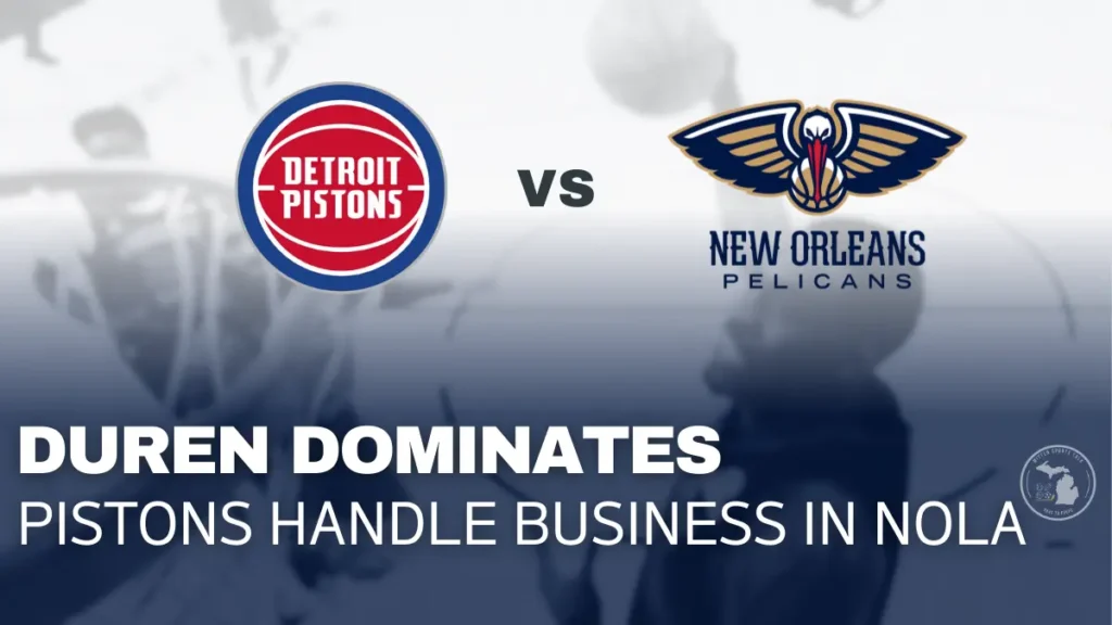 Detroit Pistons center Jalen Duren controls the paint against New Orleans Pelicans during 112–104 road win