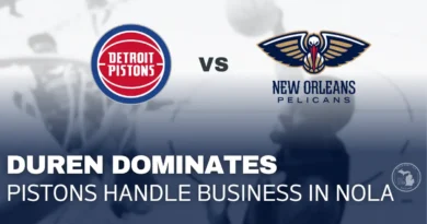 Detroit Pistons center Jalen Duren controls the paint against New Orleans Pelicans during 112–104 road win
