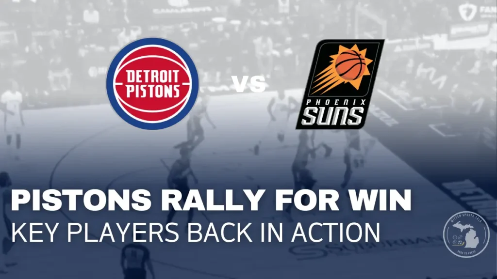 Detroit Pistons defeat the Phoenix Suns at Little Caesars Arena behind depth scoring and interior dominance