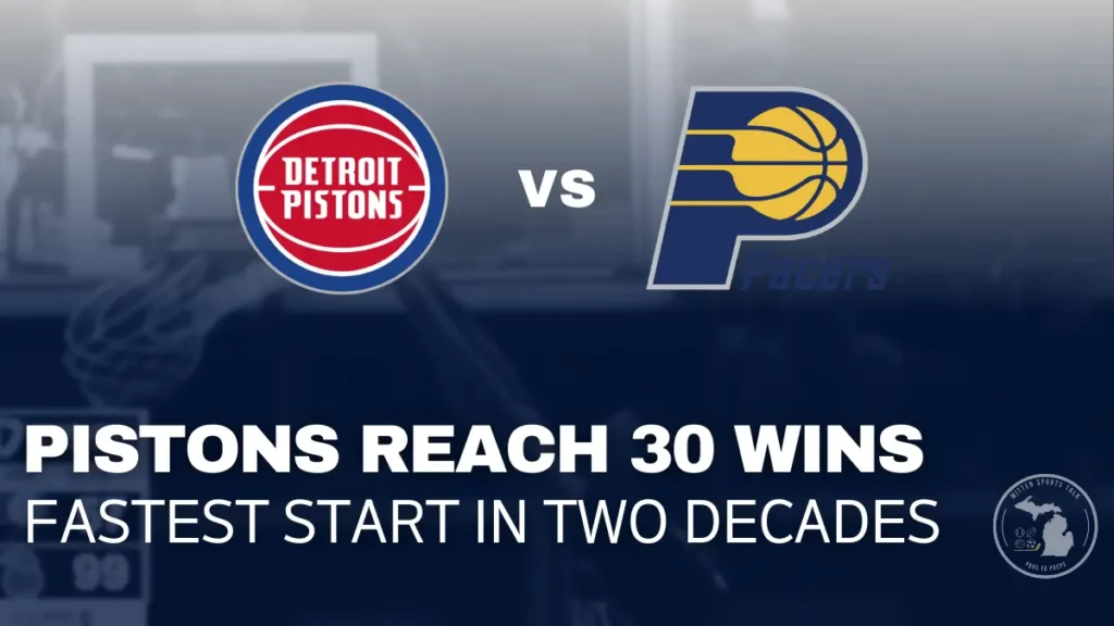 Ron Holland elevates for a two-handed dunk as the Pistons dominate the Pacers at Little Caesars Arena.