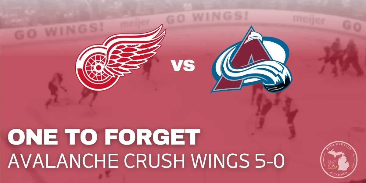 Detroit Red Wings shut out 5-0 by Colorado Avalanche at Little Caesars Arena in measuring stick matinee game