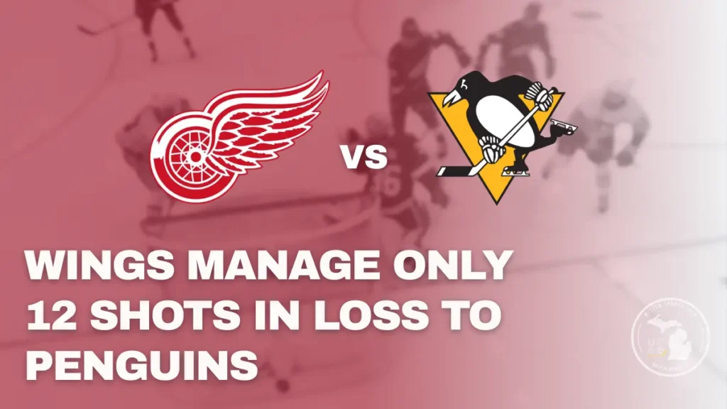 Detroit Red Wings give up a goal to the Pittsburgh Penguins in 4-1 loss at Little Caesars Arena