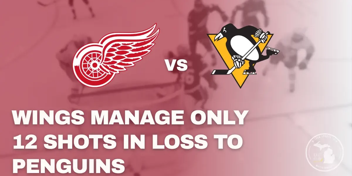 Detroit Red Wings give up a goal to the Pittsburgh Penguins in 4-1 loss at Little Caesars Arena