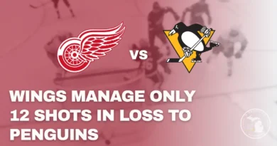 Detroit Red Wings give up a goal to the Pittsburgh Penguins in 4-1 loss at Little Caesars Arena