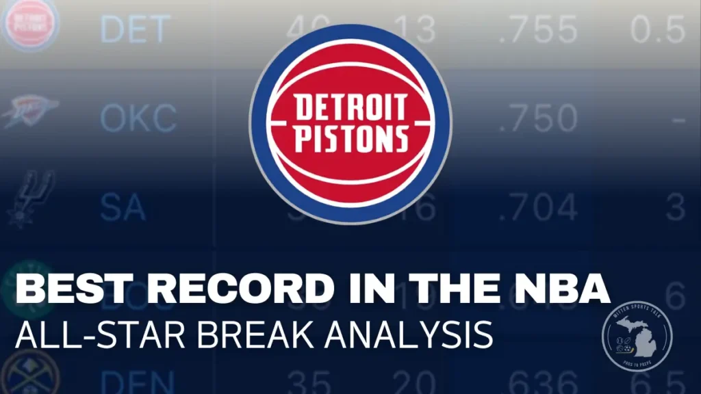 Detroit Pistons graphic showing best record in the NBA at 40-13 as All-Star Weekend begins. If you want a slightly more keyword-aligned version: