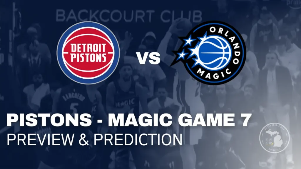 Pistons-Magic Game 7 Preview at Little Caesars Arena featuring Cade Cunningham and Detroit playoff stakes.